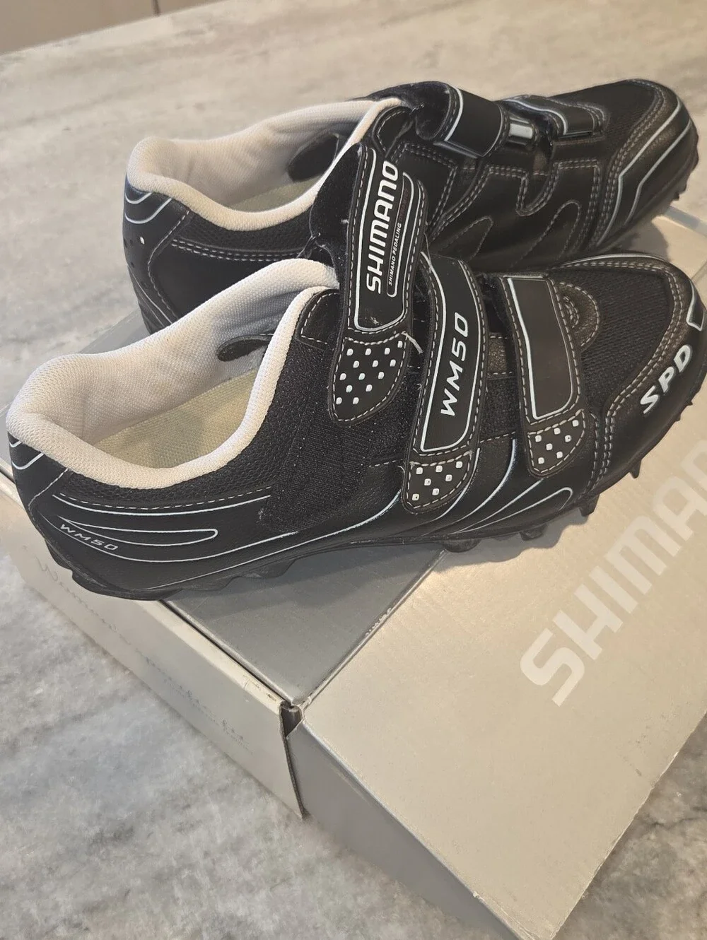 Shimano Ladies Black and White Cycling Or Spinning Sneakers